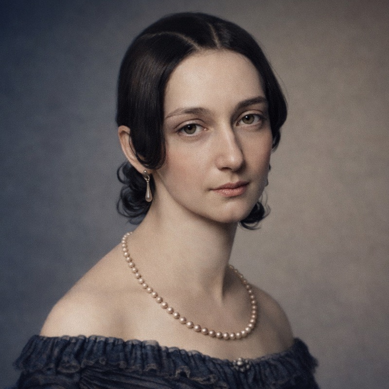 Portrait of Clara Schumann, composer and pianist whose early piano works form part of the Romantic repertoire.