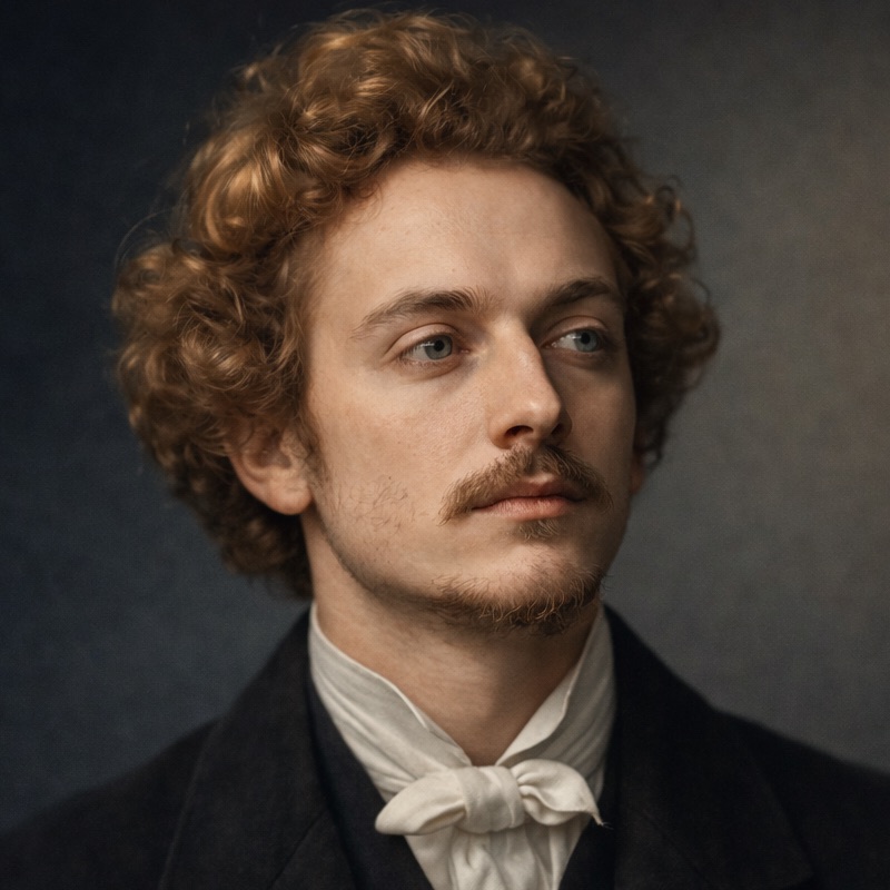 Portrait of Ludwig Schuncke, Romantic composer and close associate of Robert Schumann.