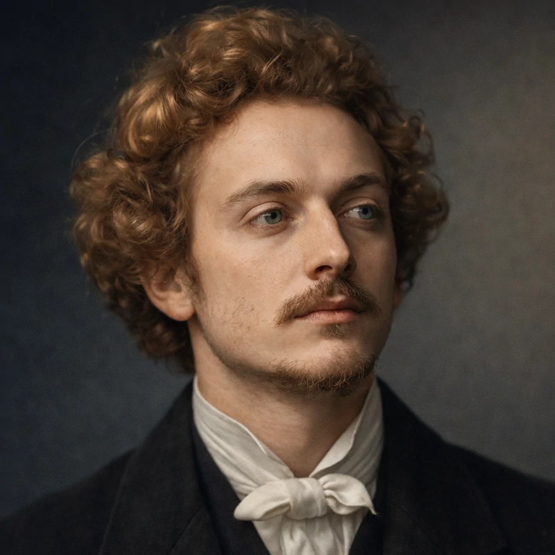 Portrait of Ludwig Schuncke, Romantic composer and close associate of Robert Schumann.