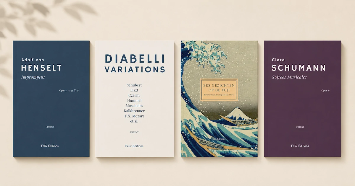 Selection of Felix Editions piano scores showing newly prepared Romantic repertoire